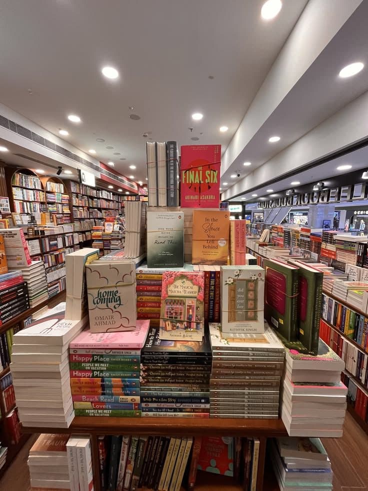 Readers browsing a Kairali Books display